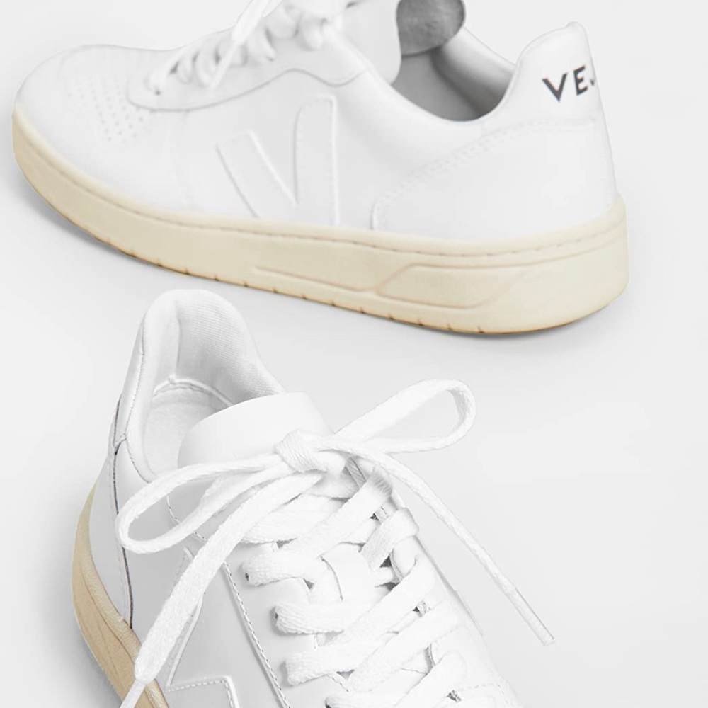 VEJA V-10 All White Sneakers